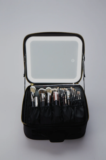 Travel Makeup Bag with Light and Mirror