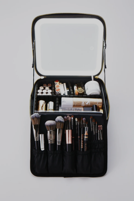 Travel Makeup Bag with Light and Mirror